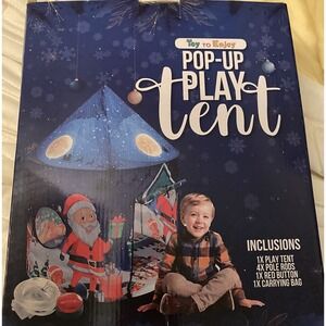 Toy To Enjoy Christmas Kids Pop-up Tent with LED Lights and Yuletide Music NWB